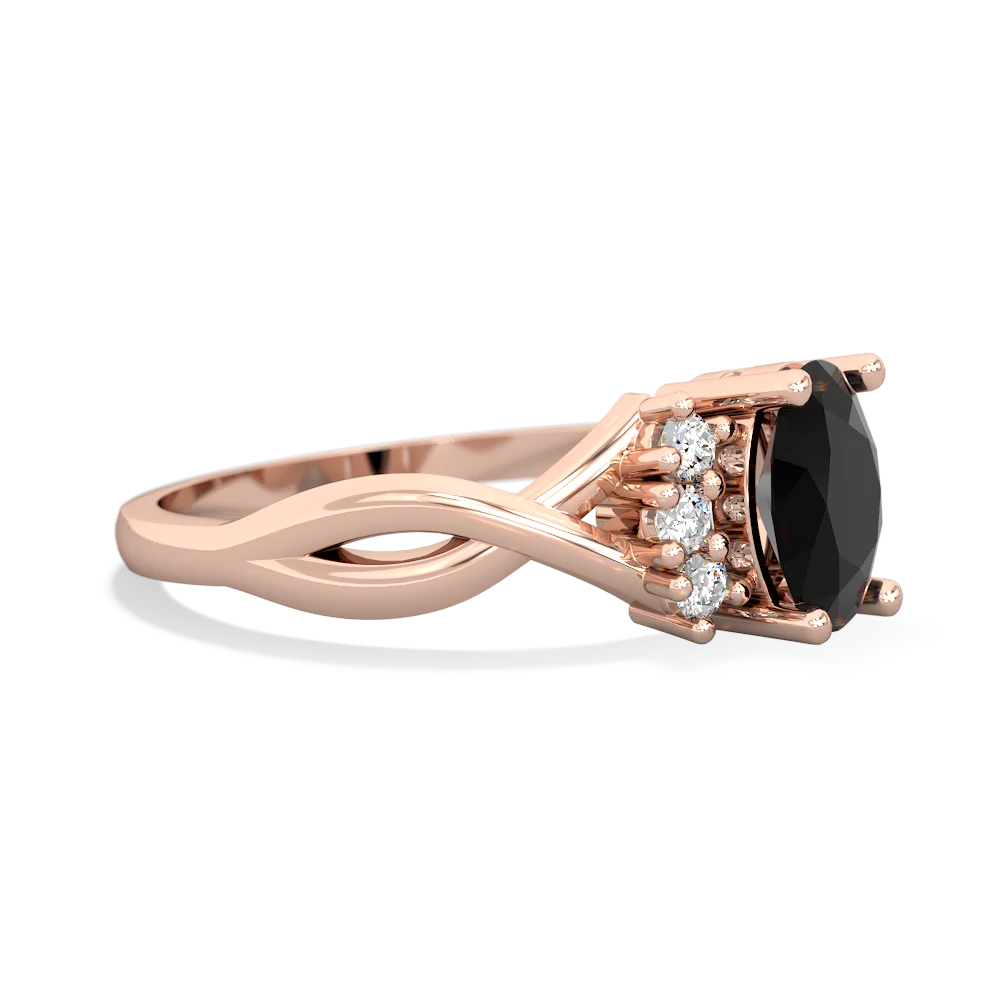 Onyx Victorian Twist 14K Rose Gold ring R2497