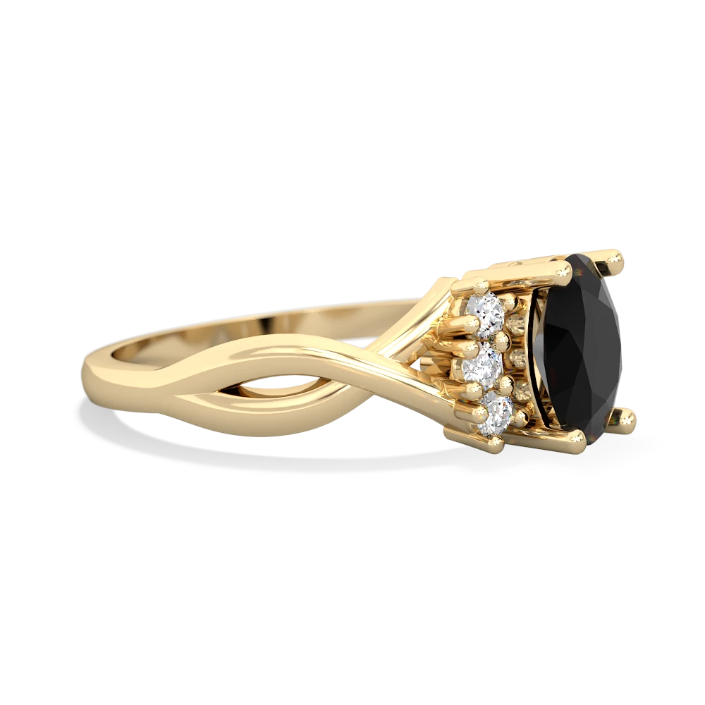 Onyx Victorian Twist 14K Yellow Gold ring R2497