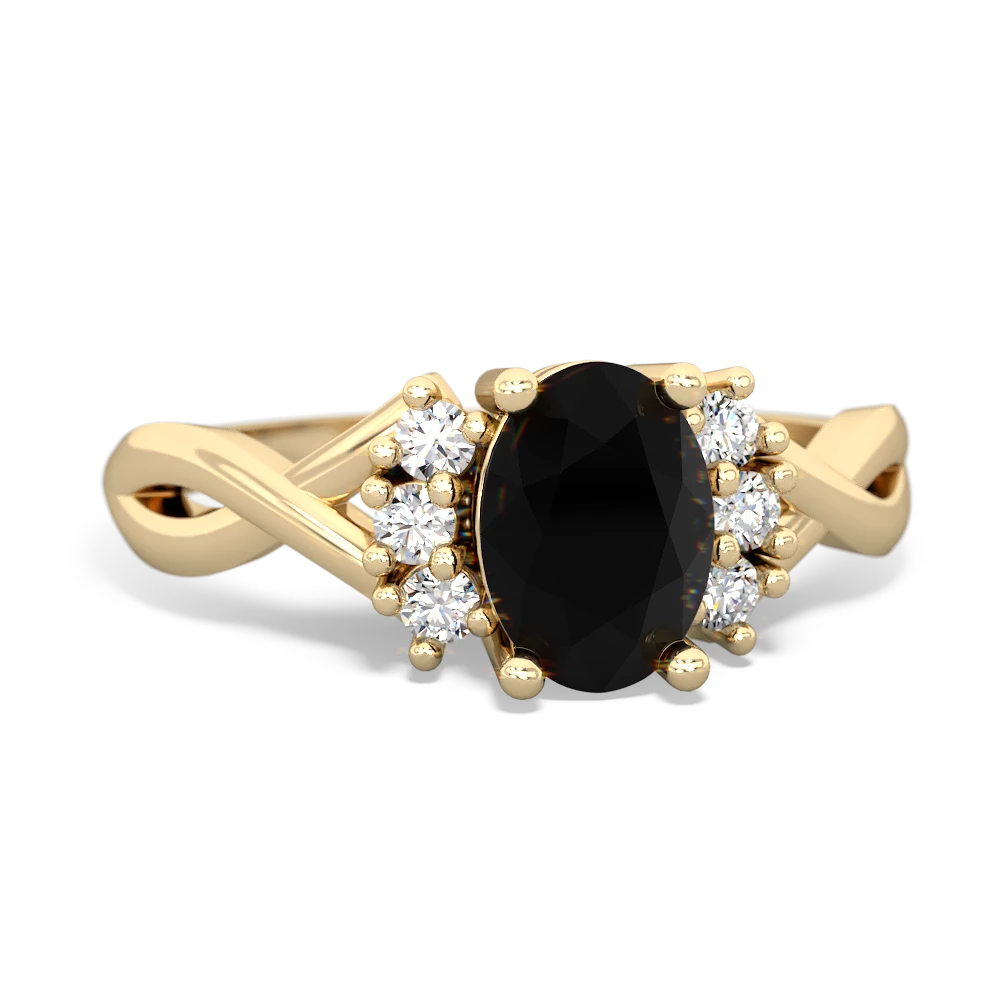 Onyx Victorian Twist 14K Yellow Gold ring R2497