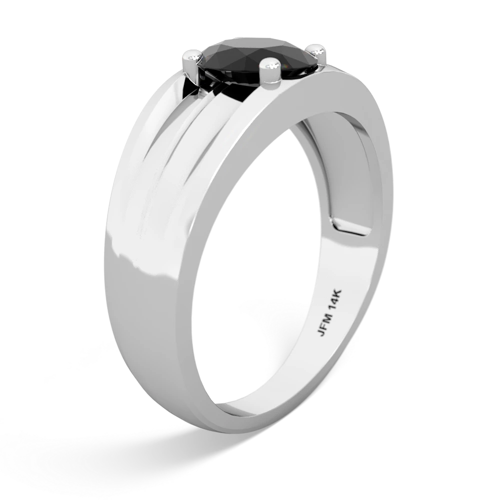 Onyx Men's Two Lane 14K White Gold ring R0363