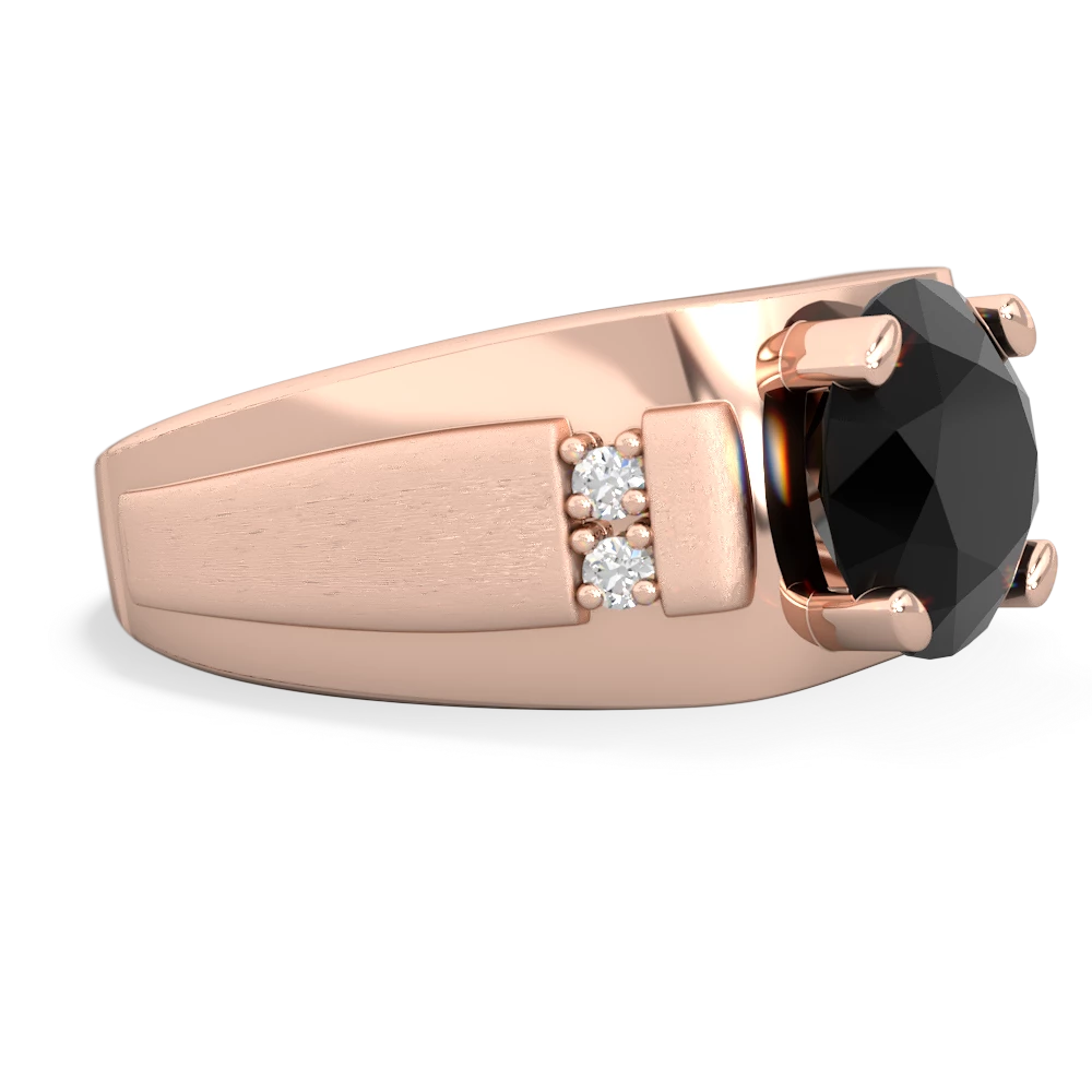 Onyx Men's 9Mm Round 14K Rose Gold ring R1822