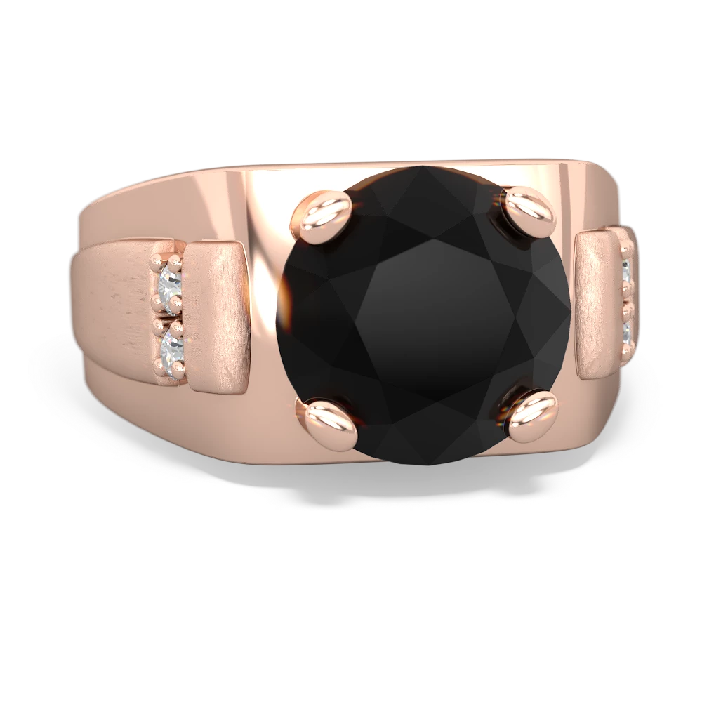 Onyx Men's 9Mm Round 14K Rose Gold ring R1822