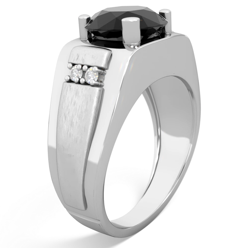 Onyx Men's 9Mm Round 14K White Gold ring R1822