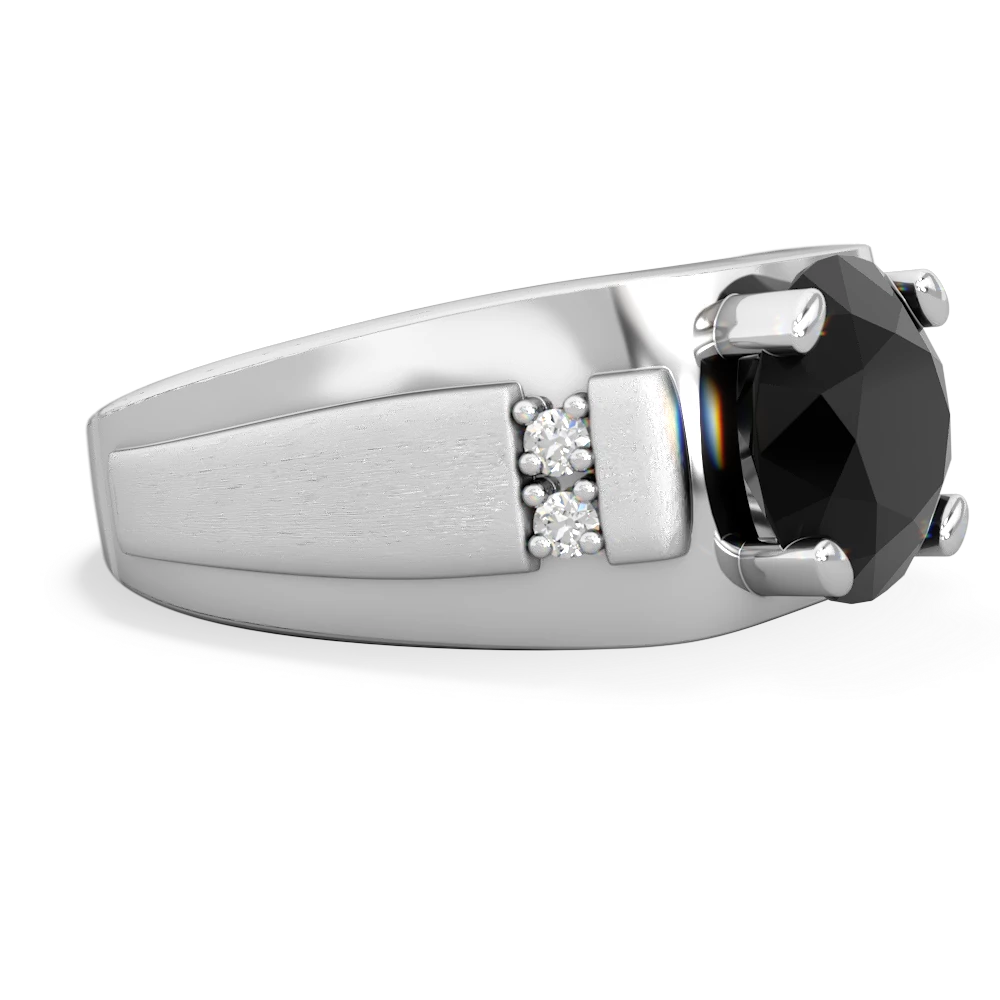 Onyx Men's 9Mm Round 14K White Gold ring R1822