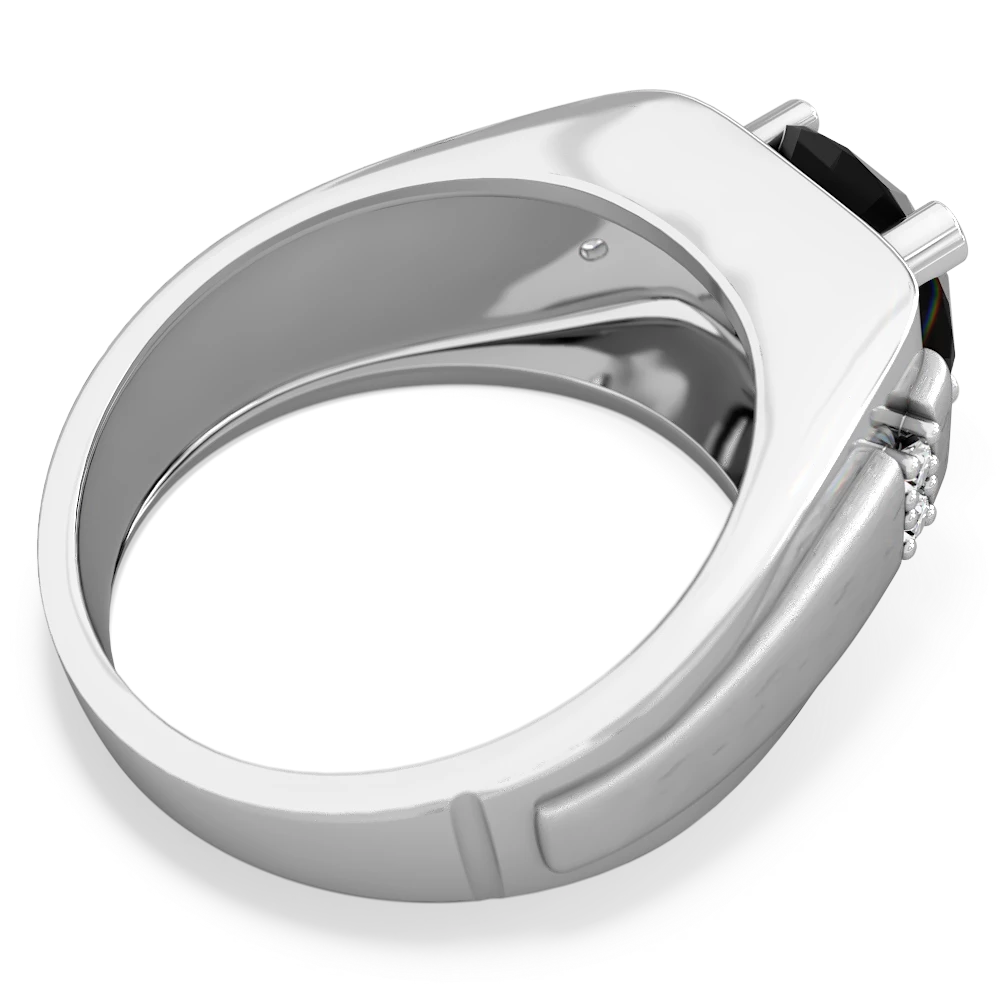 Onyx Men's 9Mm Round 14K White Gold ring R1822