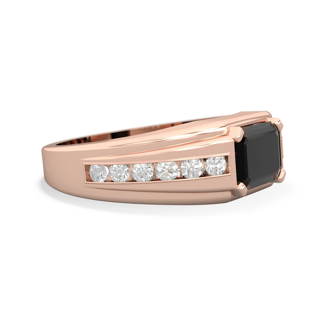 Onyx Men's Diamond Channel 14K Rose Gold ring R0500