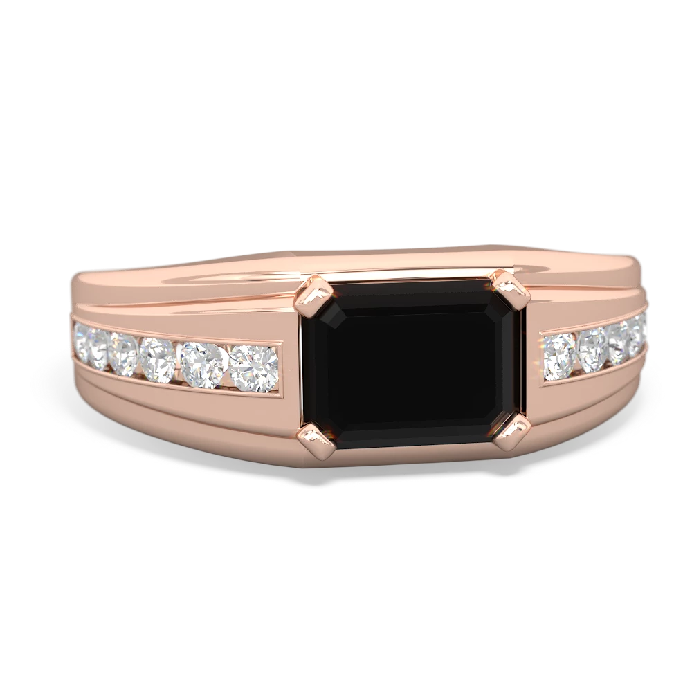 Onyx Men's Diamond Channel 14K Rose Gold ring R0500