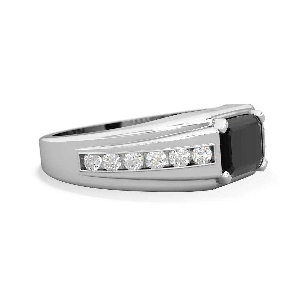 Onyx Men's Diamond Channel 14K White Gold ring R0500