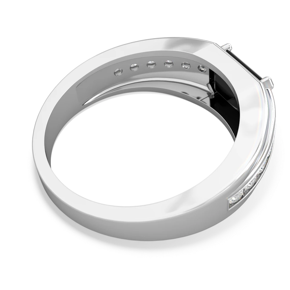 Onyx Men's Diamond Channel 14K White Gold ring R0500