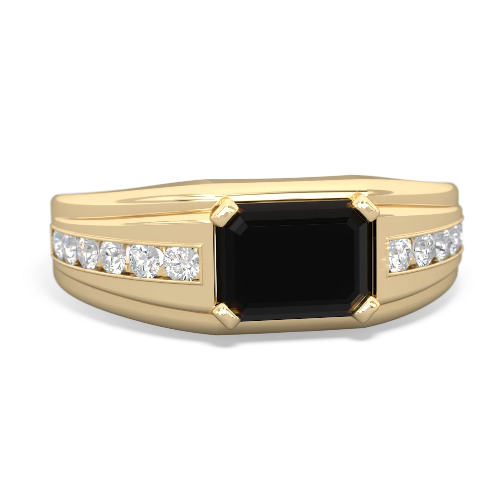 Onyx Men's Diamond Channel 14K Yellow Gold ring R0500