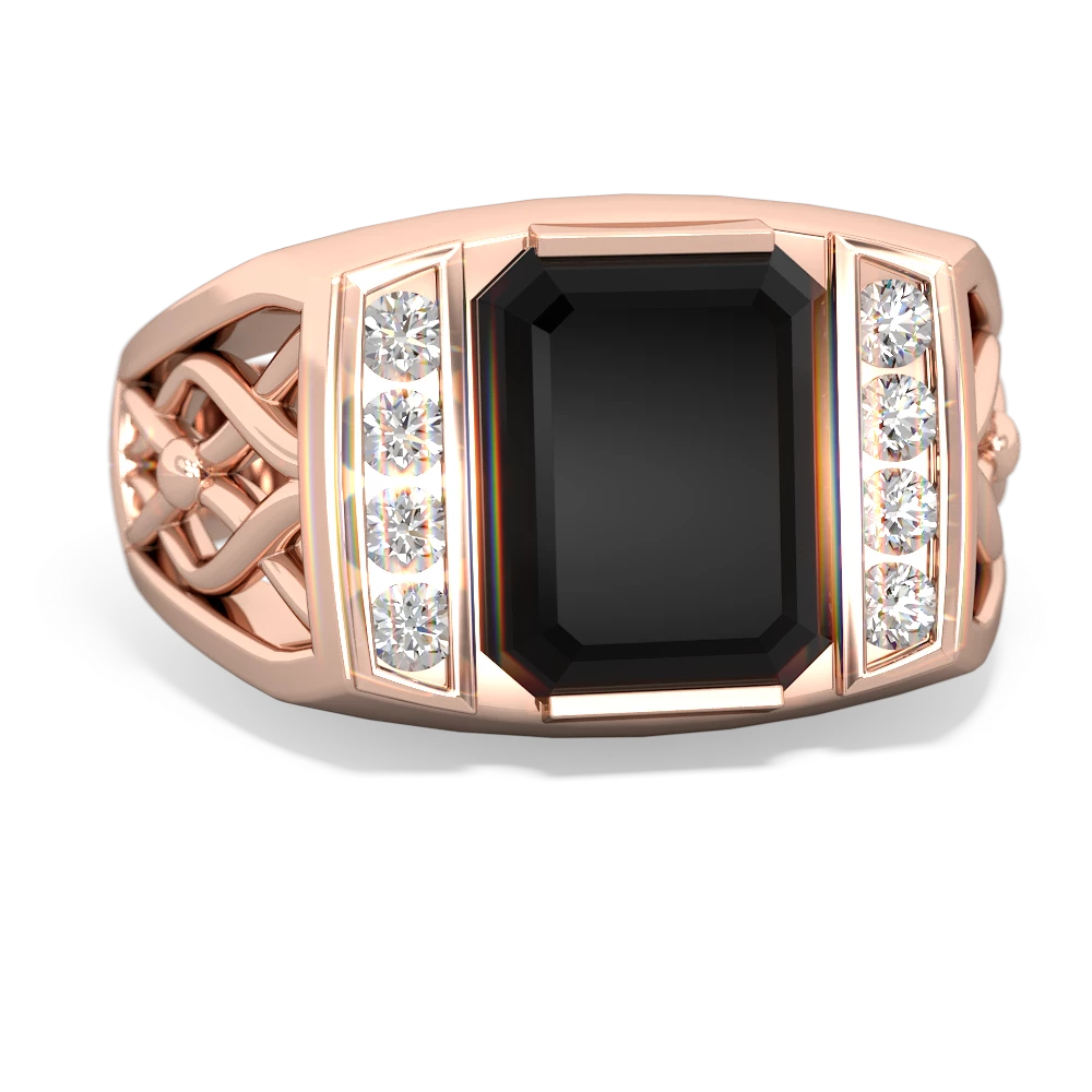 Onyx Men's Vine 14K Rose Gold ring R0490