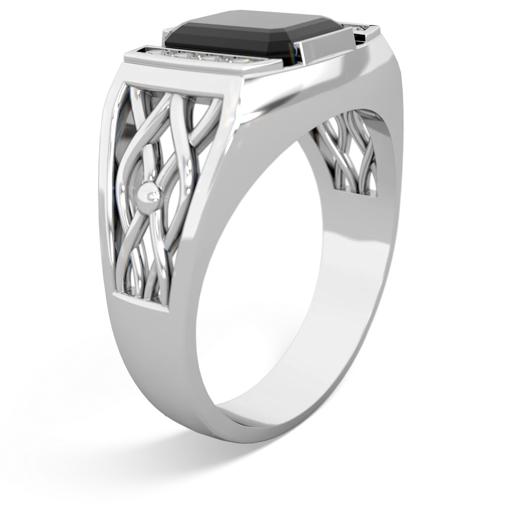 Onyx Men's Vine 14K White Gold ring R0490