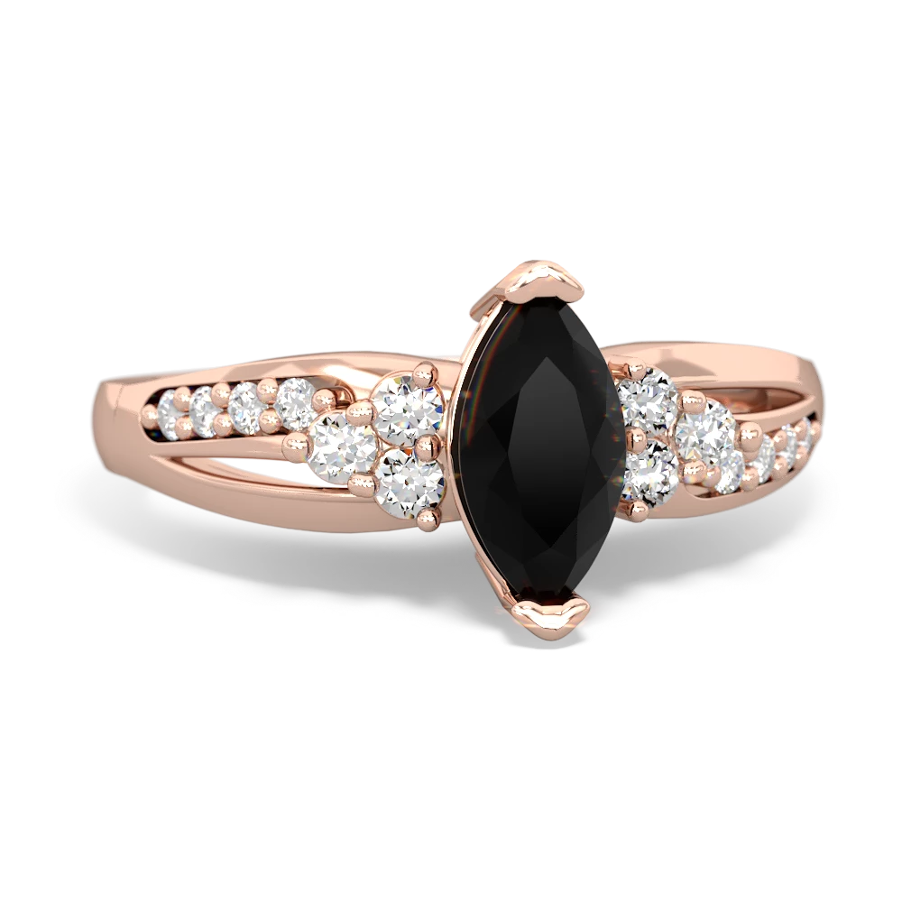 Onyx Royal Marquise 14K Rose Gold ring R2343