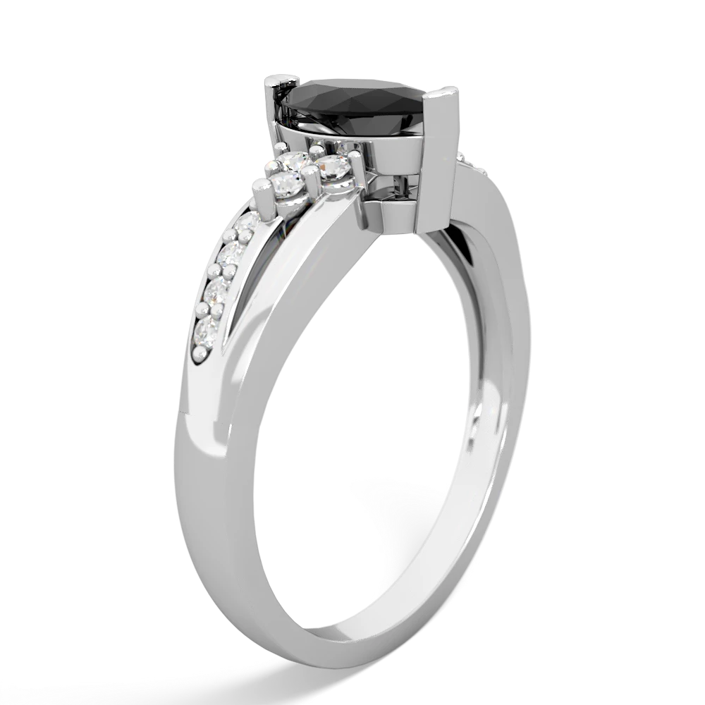 Onyx Royal Marquise 14K White Gold ring R2343