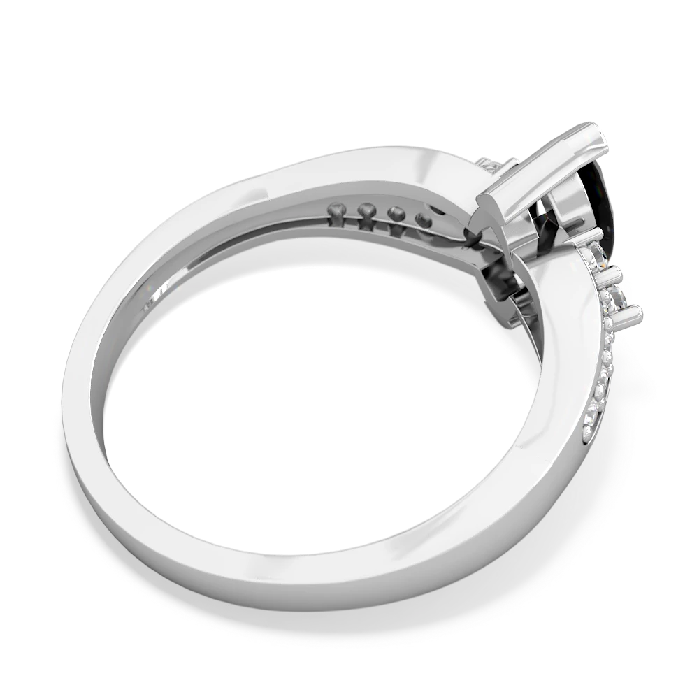 Onyx Royal Marquise 14K White Gold ring R2343