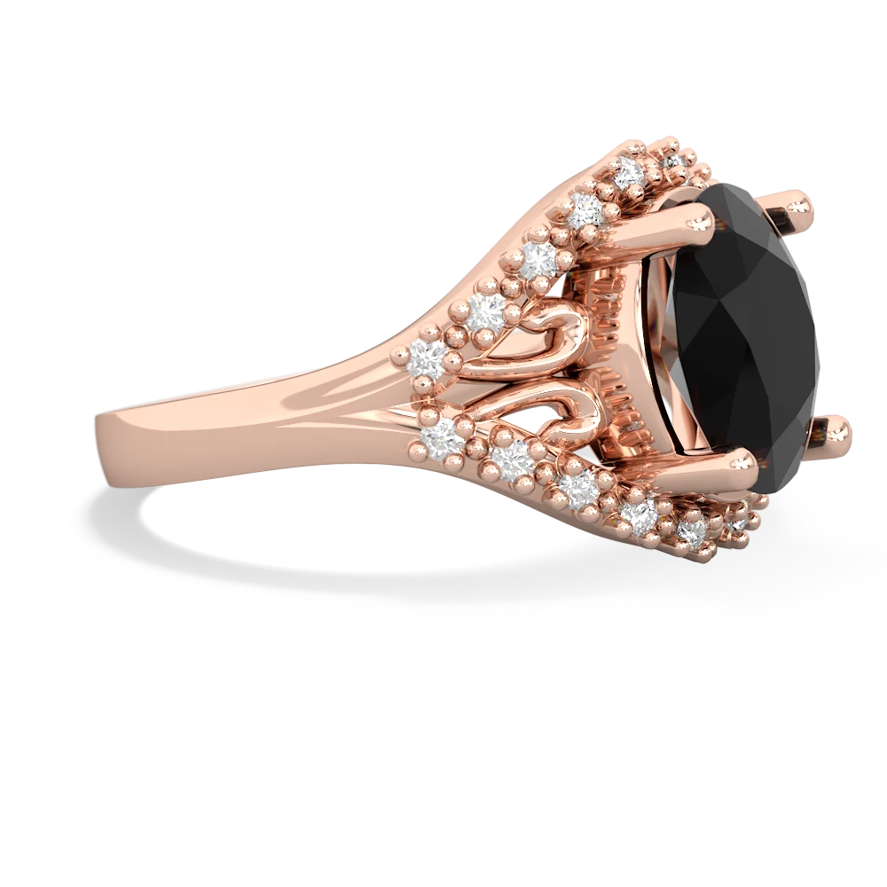 Onyx Antique Style Cocktail 14K Rose Gold ring R2564