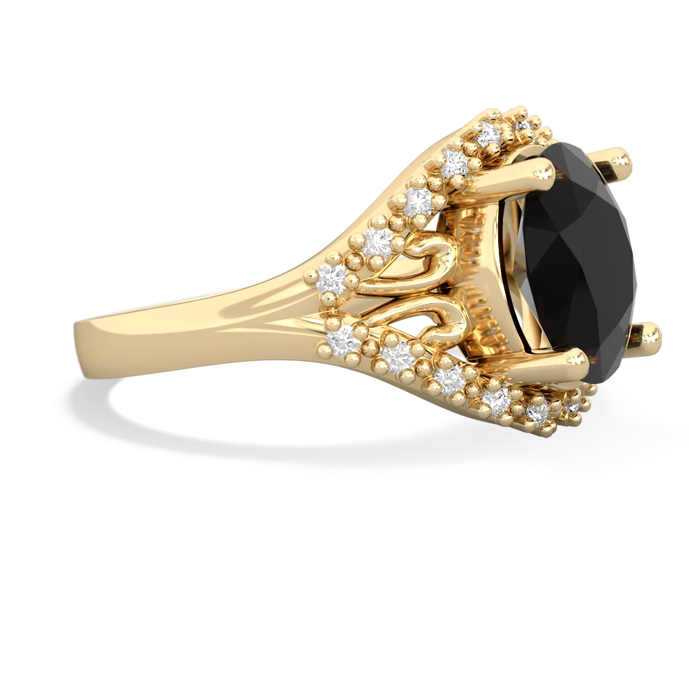 Onyx Antique Style Cocktail 14K Yellow Gold ring R2564