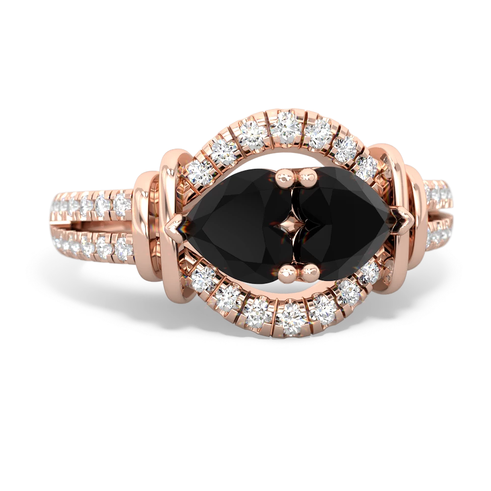 Onyx Art-Deco Keepsake 14K Rose Gold ring R5630