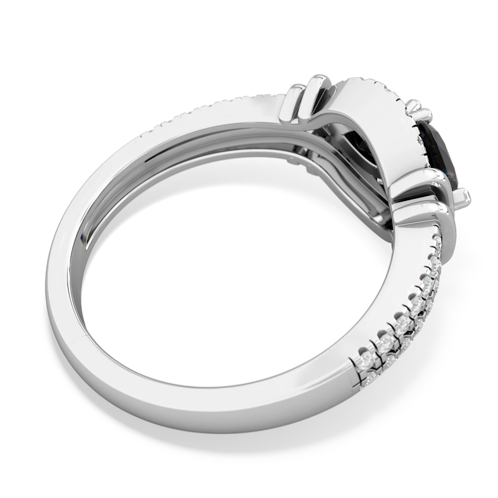 Onyx Art-Deco Keepsake 14K White Gold ring R5630
