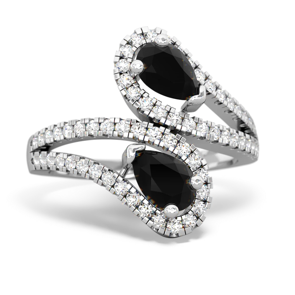 Onyx Diamond Dazzler 14K White Gold ring R3000