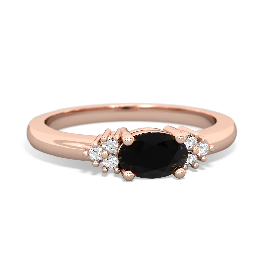 Onyx Simply Elegant East-West 14K Rose Gold ring R2480