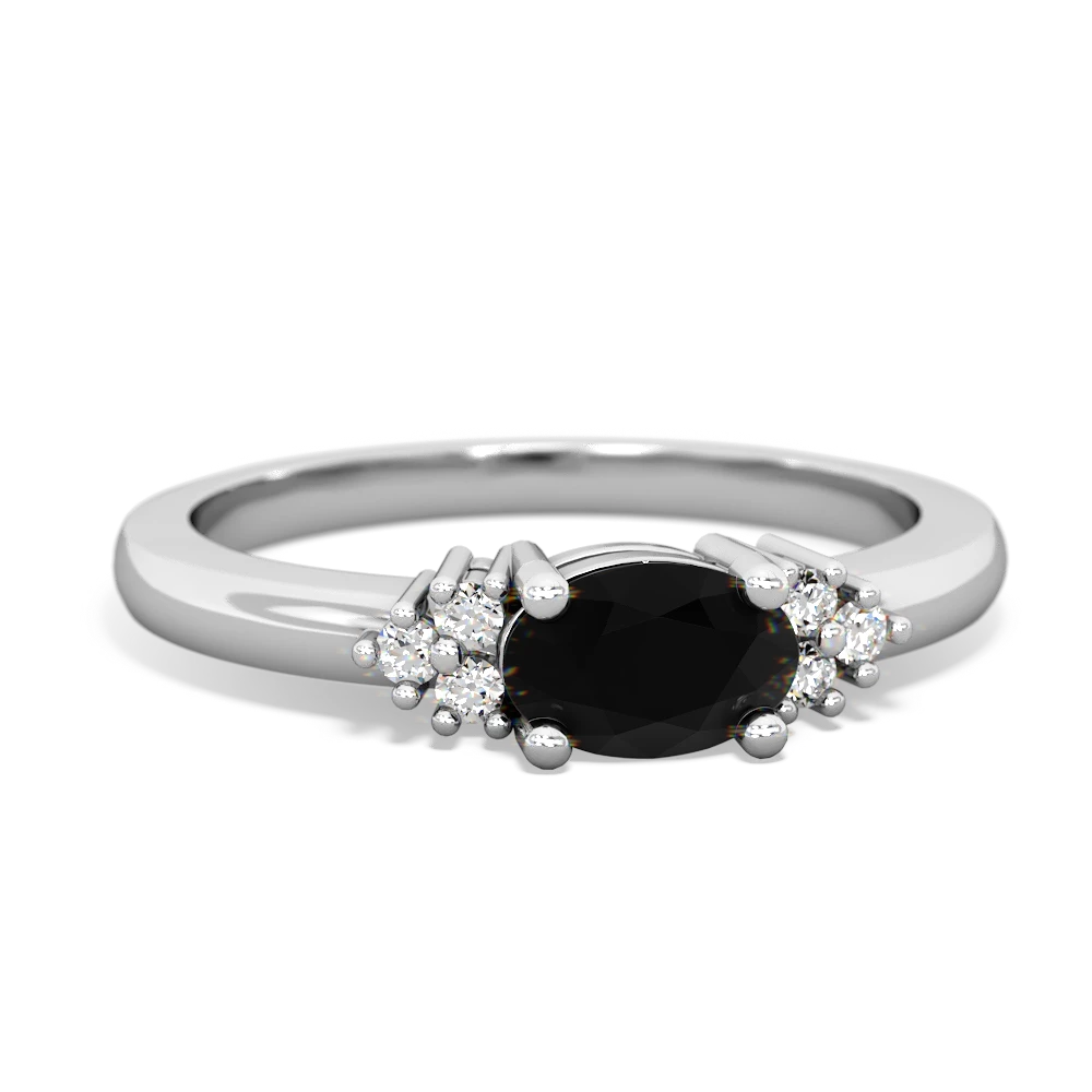 Onyx Simply Elegant East-West 14K White Gold ring R2480