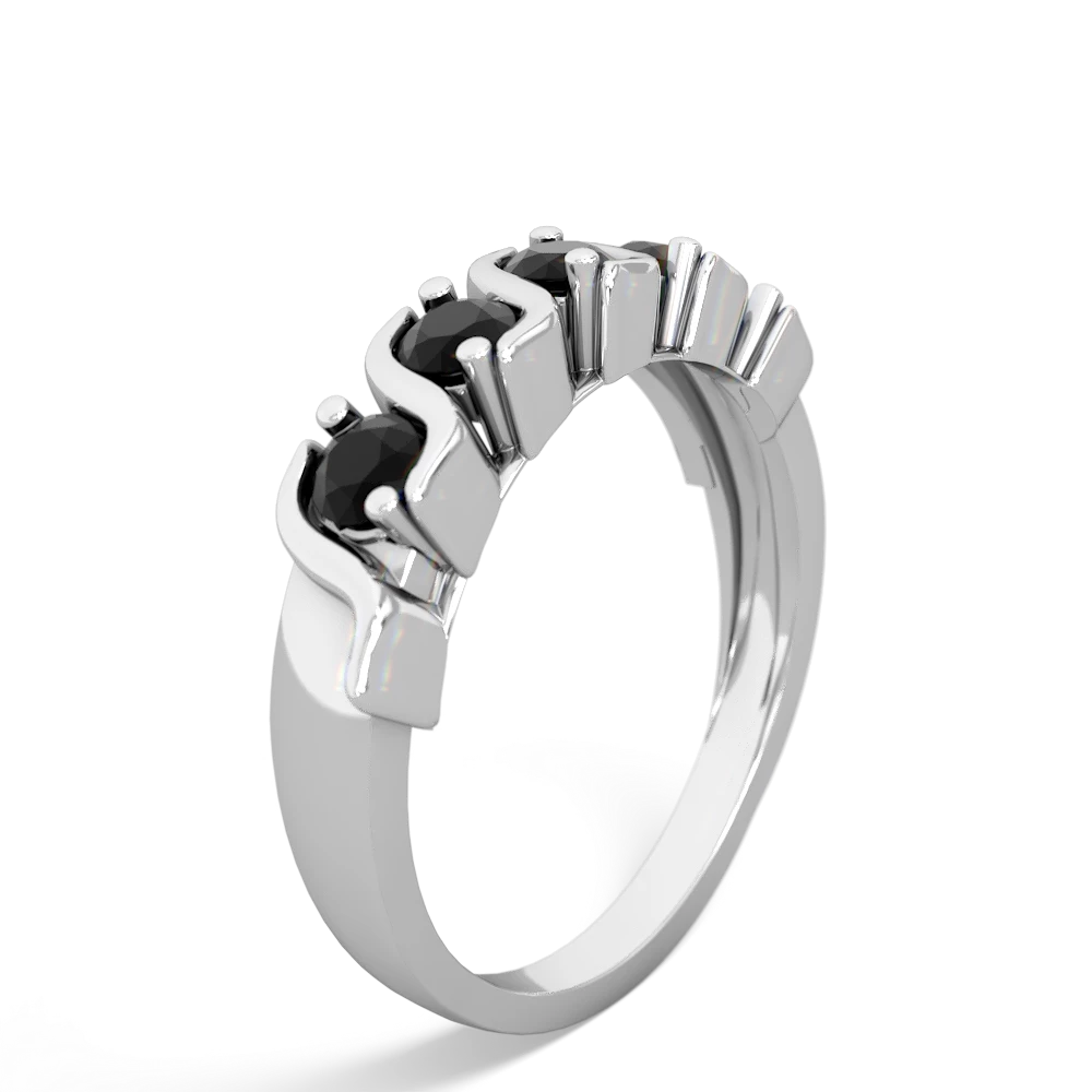 Onyx Anniversary Band 14K White Gold ring R2089