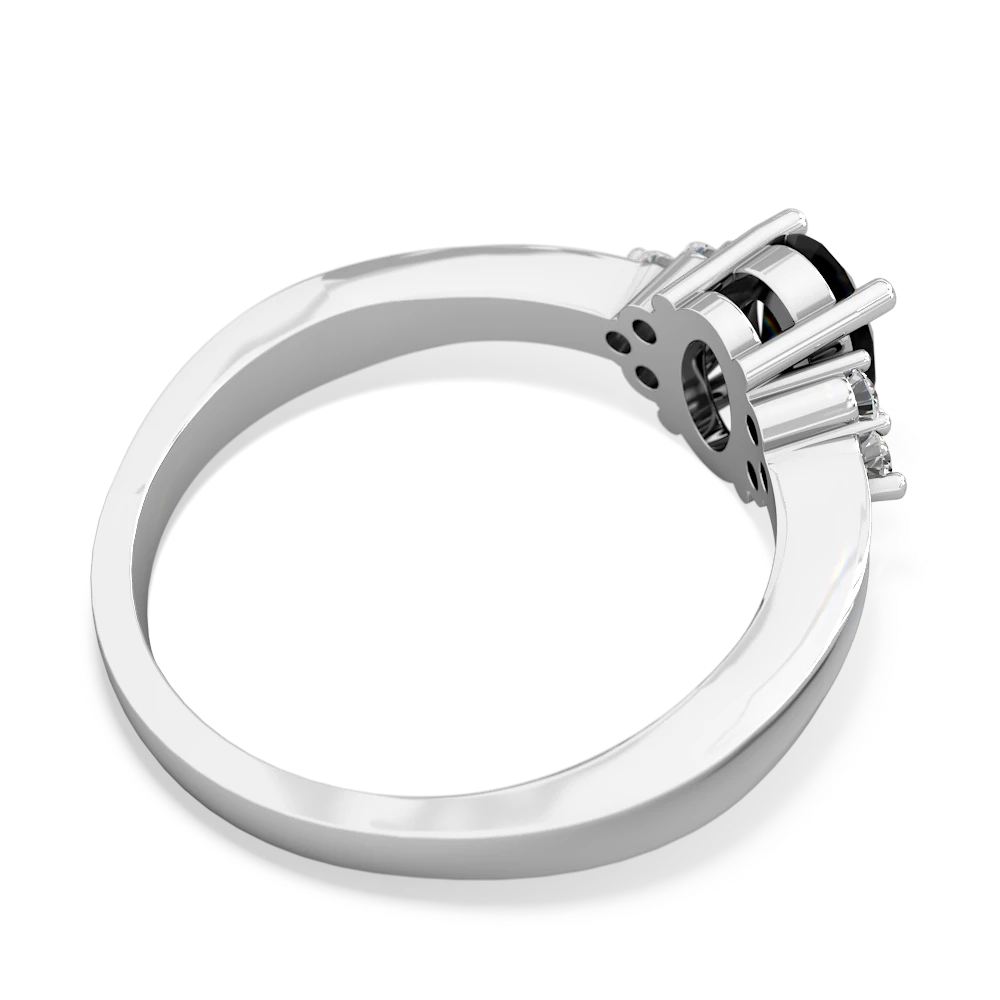 Black Onyx Simply Elegant 14K White Gold ring R2113