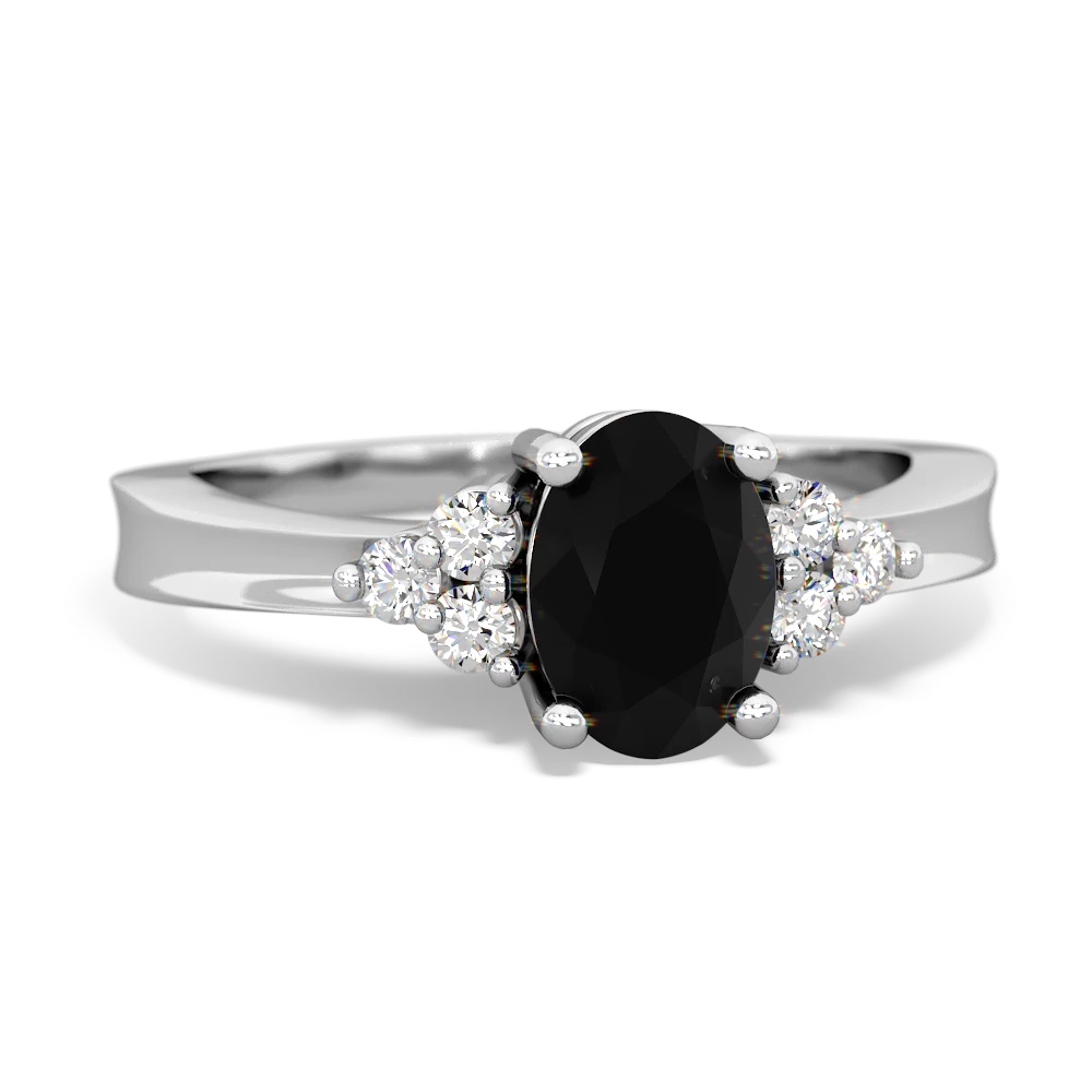 Black Onyx Simply Elegant 14K White Gold ring R2113
