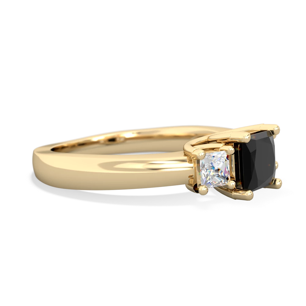 Onyx Three Stone Trellis 14K Yellow Gold ring R4015