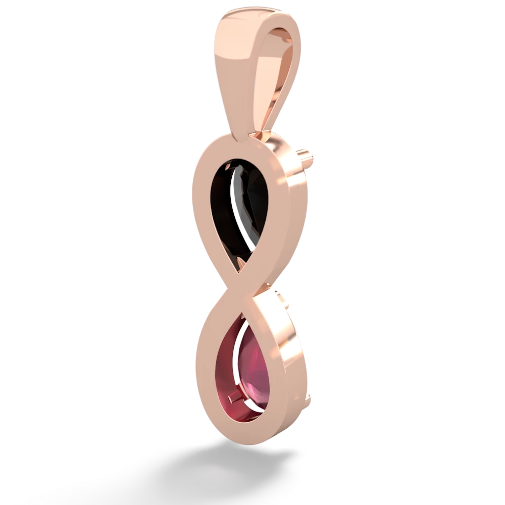 Onyx Infinity 14K Rose Gold pendant P5050