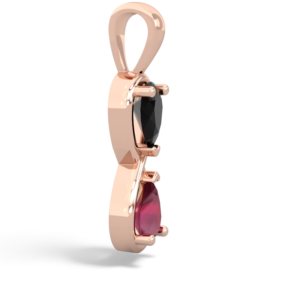 Onyx Infinity 14K Rose Gold pendant P5050