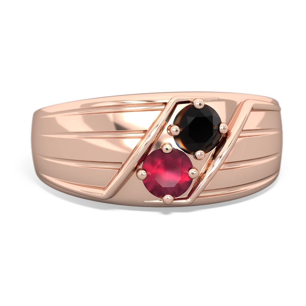 Onyx Men's Streamline 14K Rose Gold ring R0460