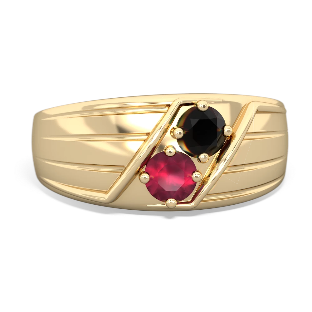 Onyx Men's Streamline 14K Yellow Gold ring R0460