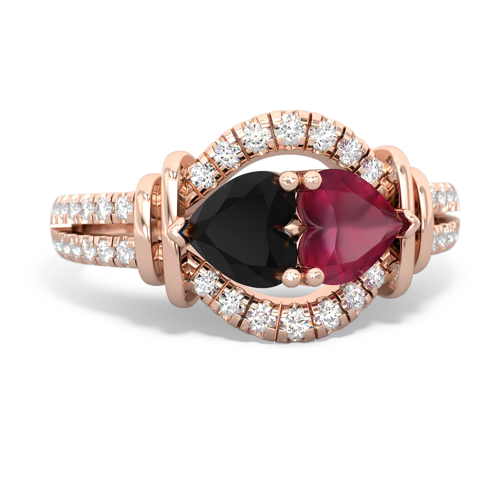 Onyx Art-Deco Keepsake 14K Rose Gold ring R5630