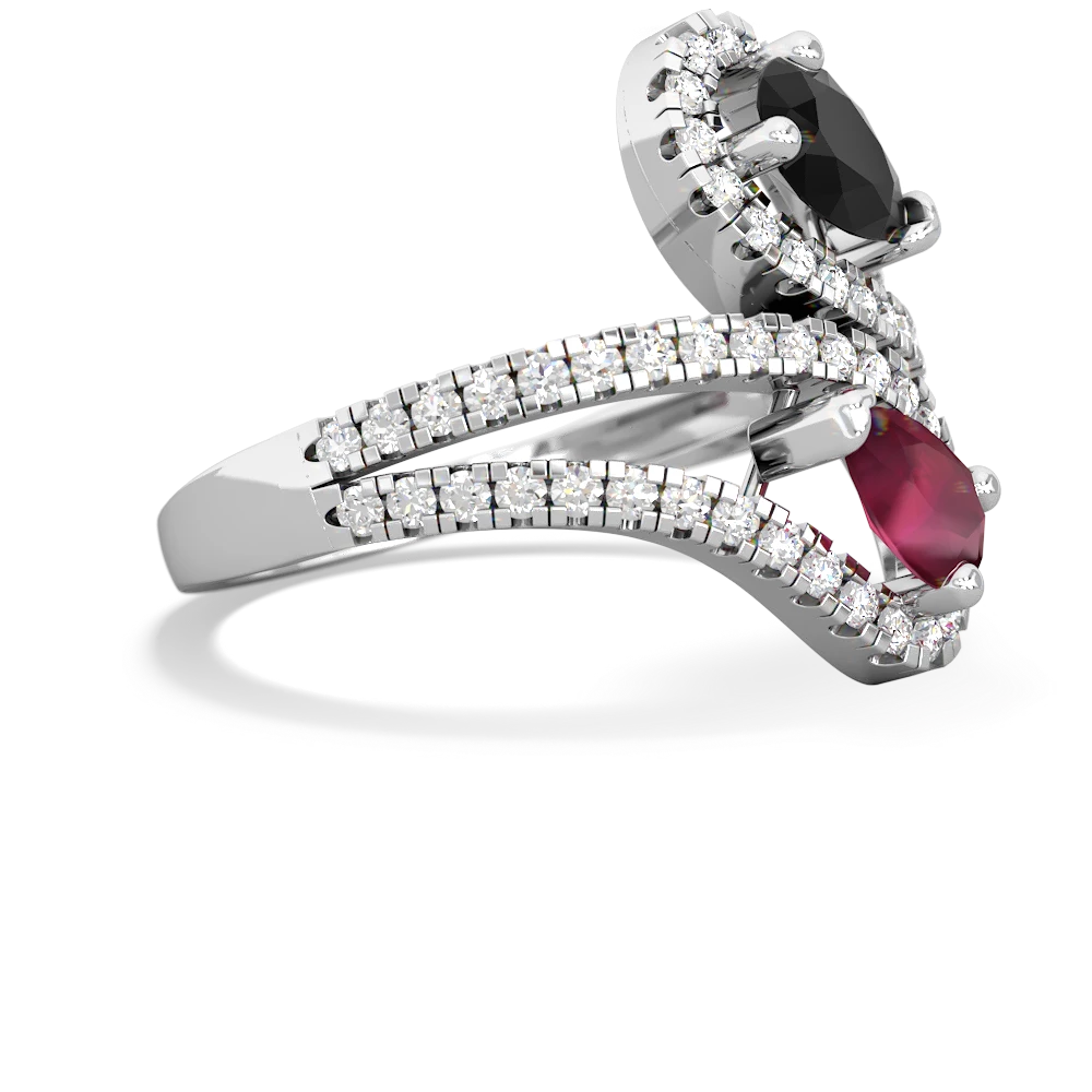 Onyx Diamond Dazzler 14K White Gold ring R3000