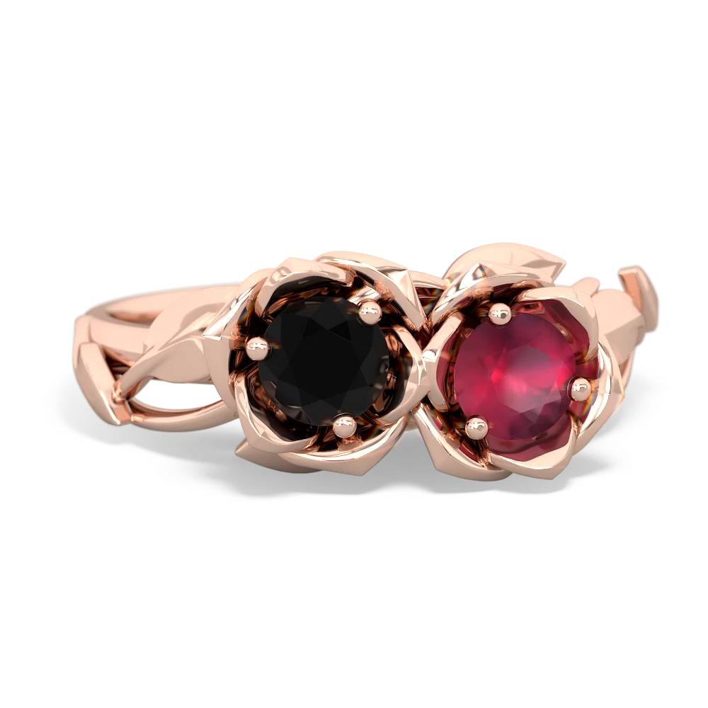 Onyx Rose Garden 14K Rose Gold ring R5510