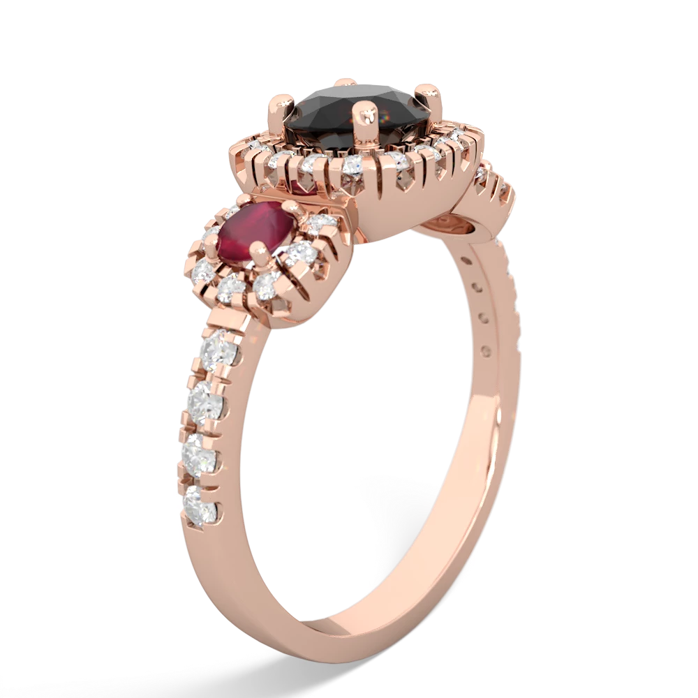 Onyx Regal Halo 14K Rose Gold ring R5350