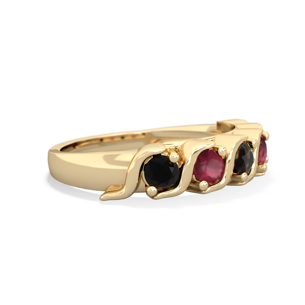 Onyx Anniversary Band 14K Yellow Gold ring R2089