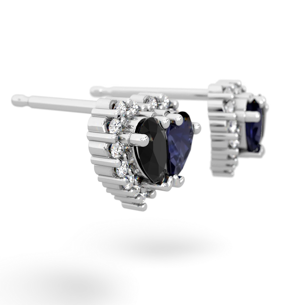 Onyx Halo 14K White Gold earrings E7008