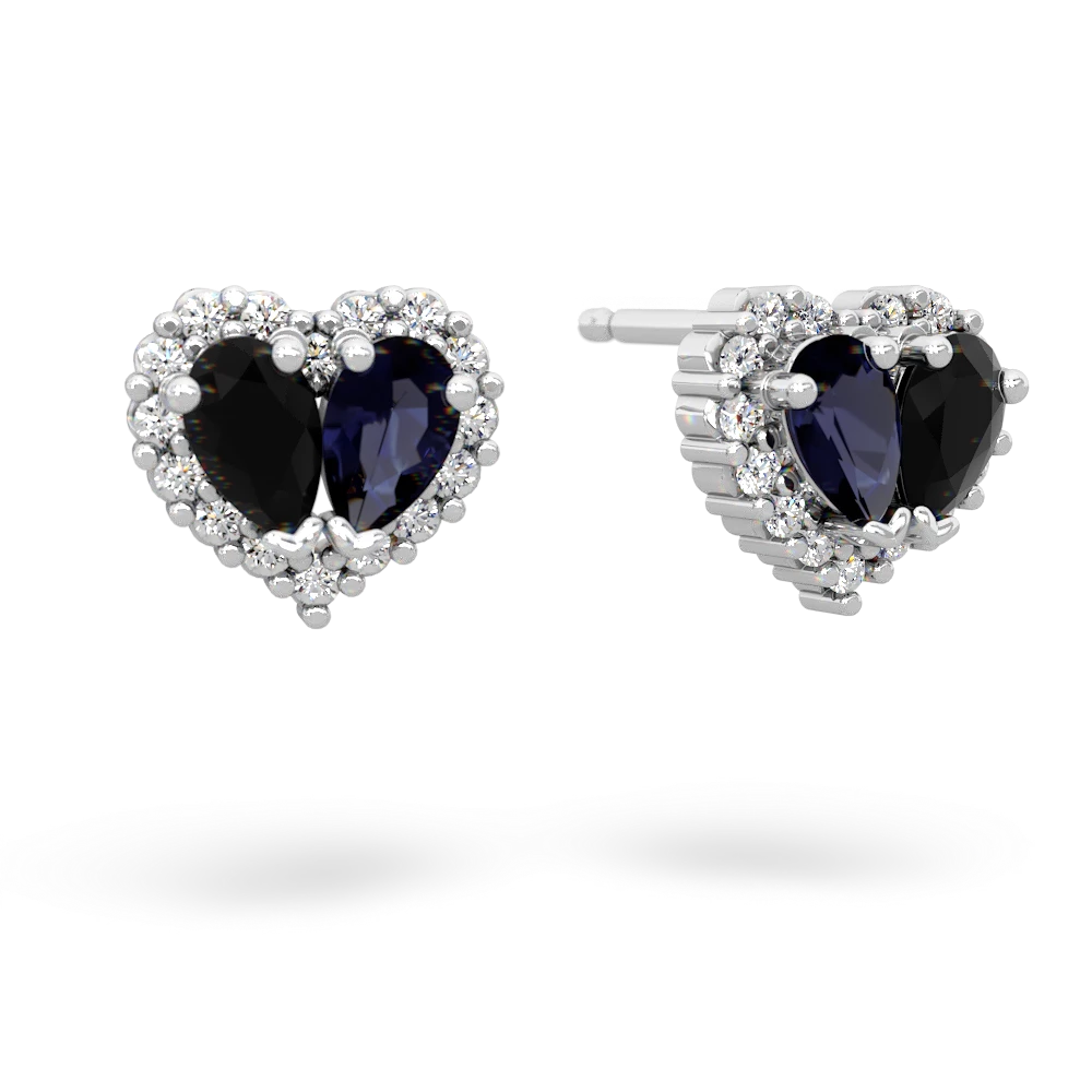 Onyx Halo 14K White Gold earrings E7008