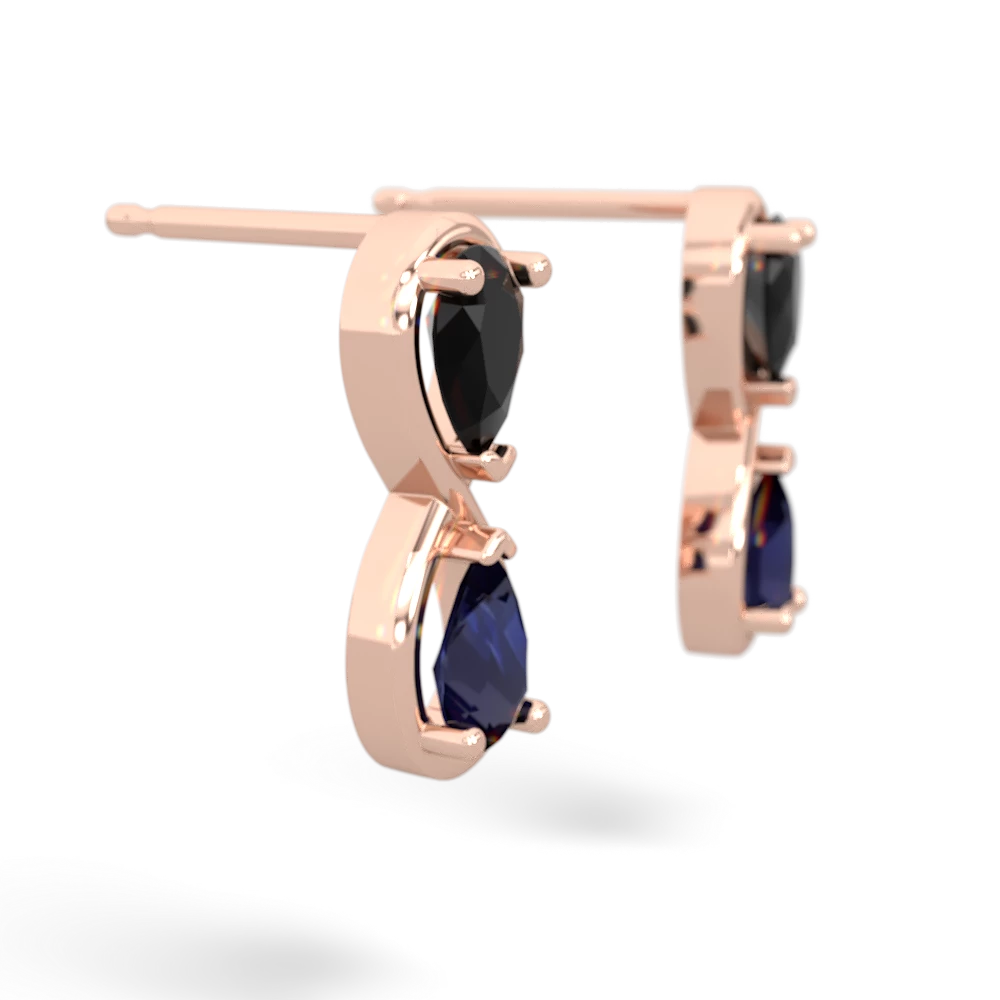 Onyx Infinity 14K Rose Gold earrings E5050