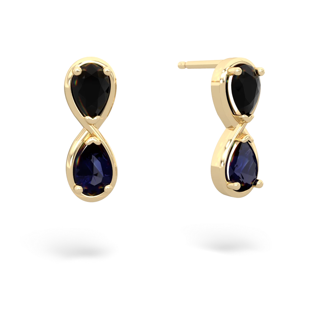 Onyx Infinity 14K Yellow Gold earrings E5050