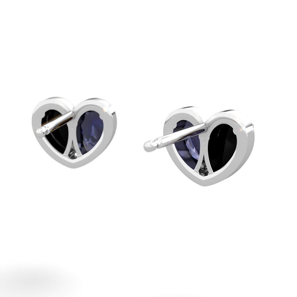 Onyx 'Our Heart' 14K White Gold earrings E5072