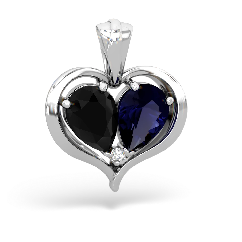 Onyx Two Become One 14K White Gold pendant P5330