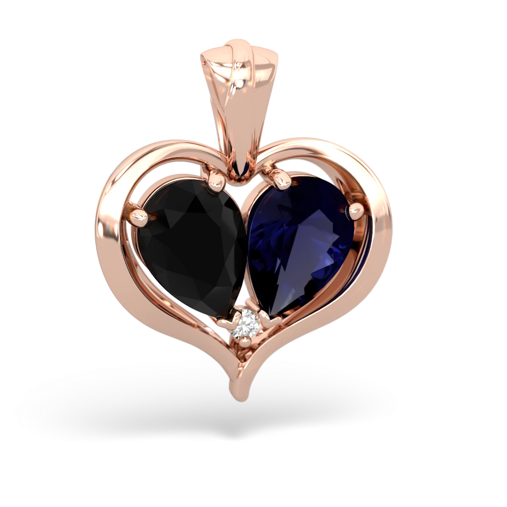 Onyx Two Become One 14K Rose Gold pendant P5330