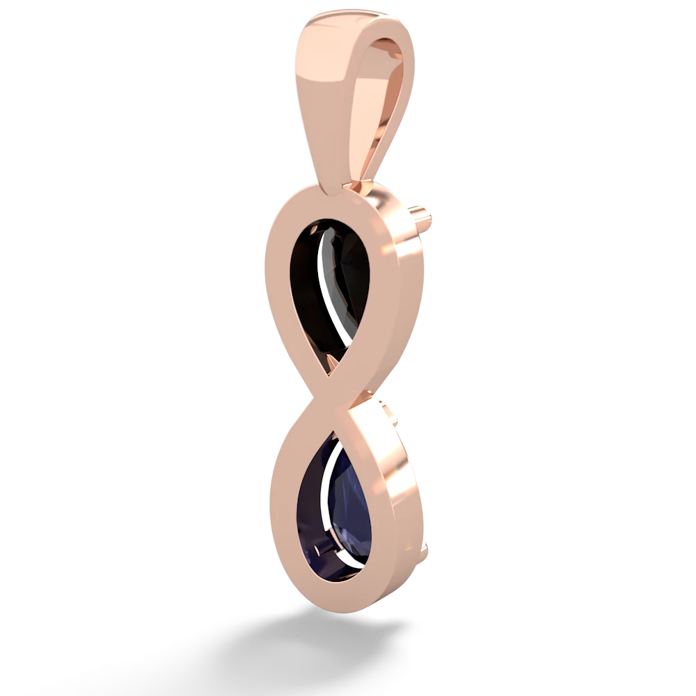 Onyx Infinity 14K Rose Gold pendant P5050