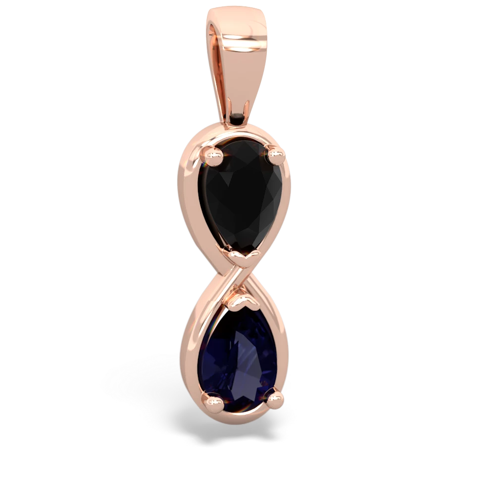 Onyx Infinity 14K Rose Gold pendant P5050