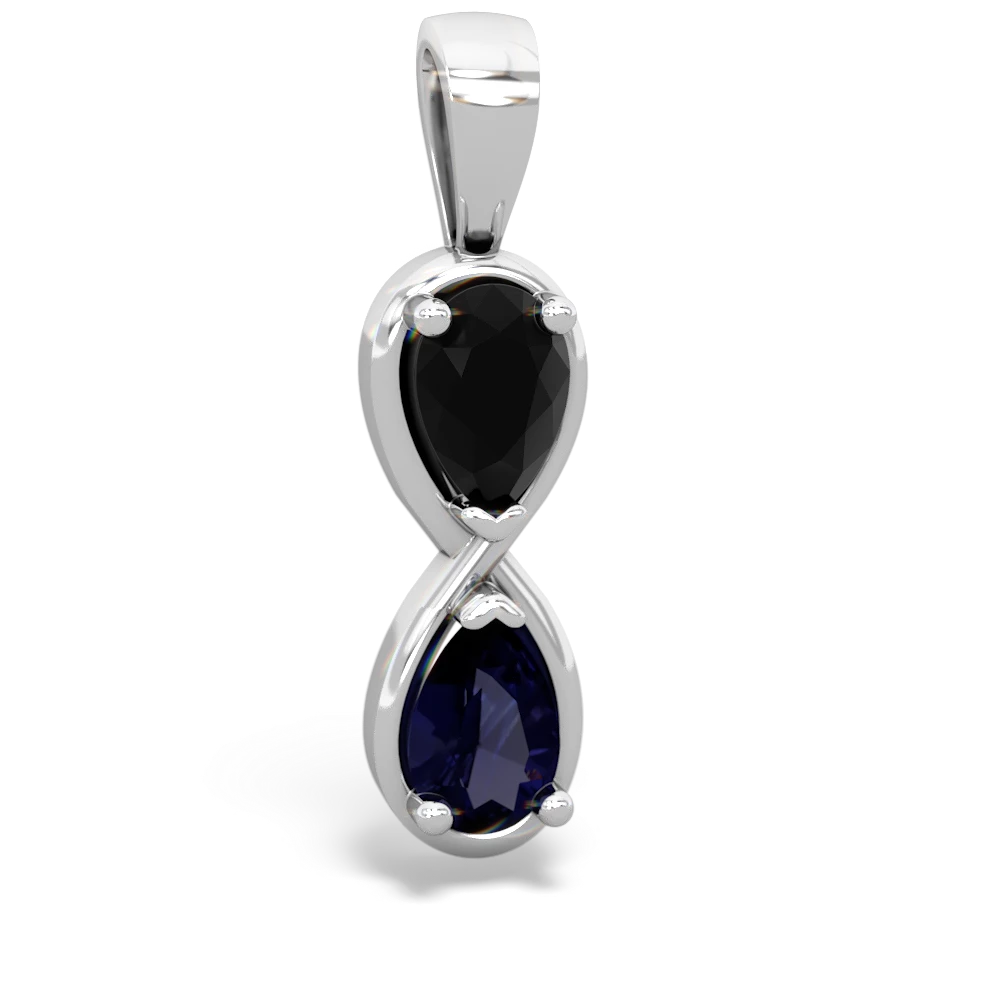 Onyx Infinity 14K White Gold pendant P5050