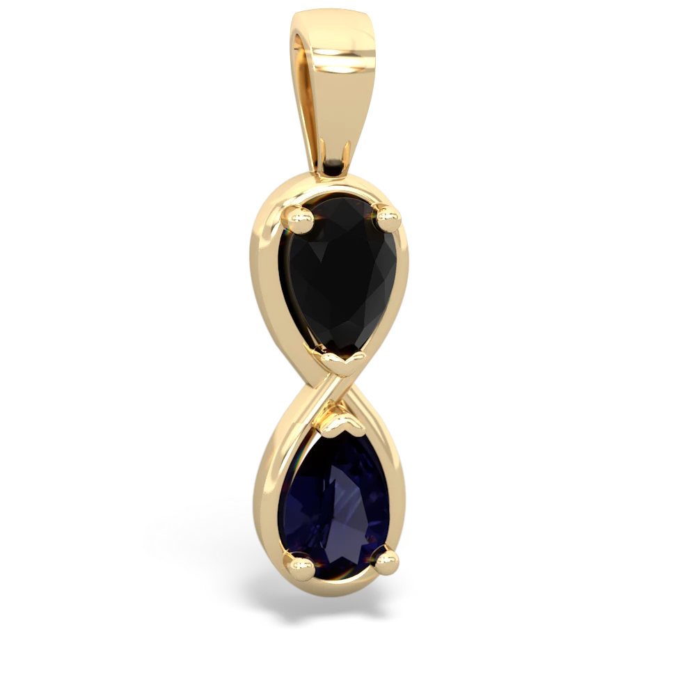 Onyx Infinity 14K Yellow Gold pendant P5050